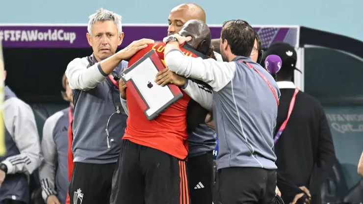 Lukaku desabou após o Bélgica x Croácia no Mundial 2022. Foto: Imago.
