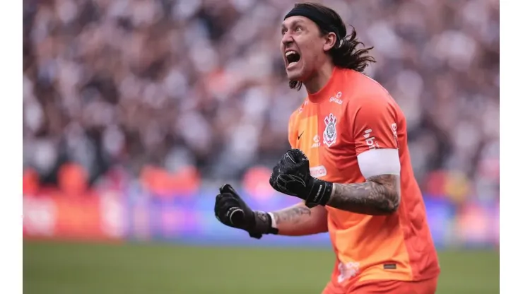 Cássio, goleiro do Corinthians, vibra com gol marcado contra o Grêmio
