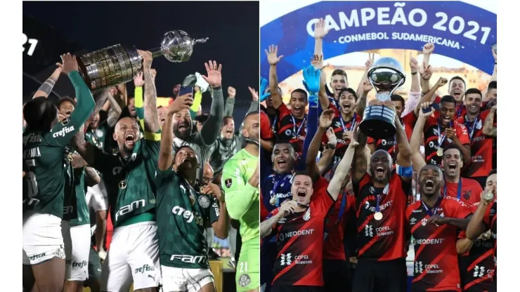 Palmeiras e Athletico são os campeões continentais de 2021 (Foto: Getty Images)
