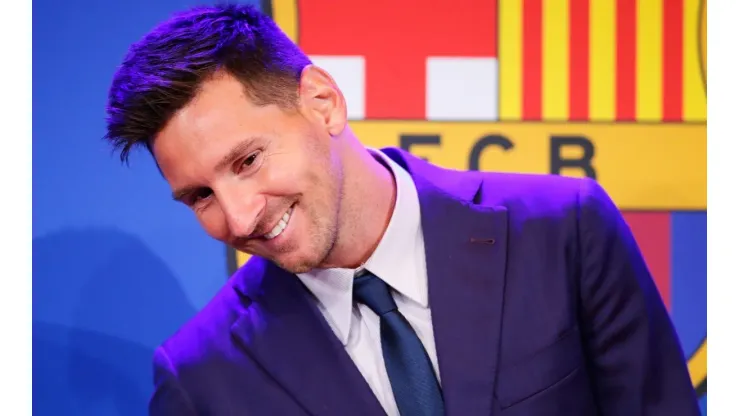 Lionel Messi of Barcelona Press Conference
