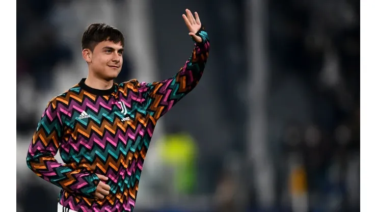 Paulo Dybala of Juventus FC gestures during warmup prior to
