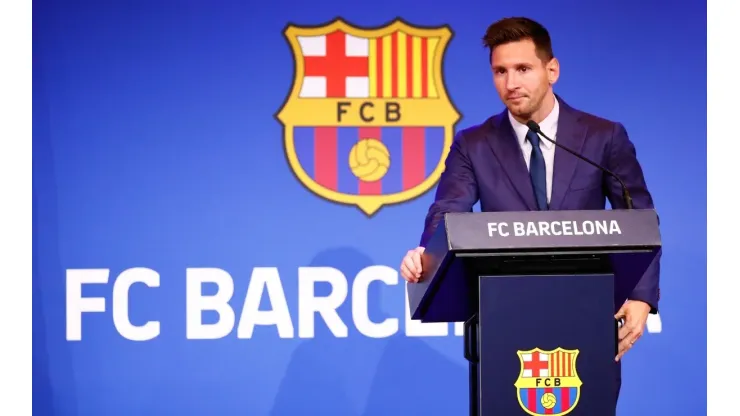 Lionel Messi of Barcelona Press Conference
