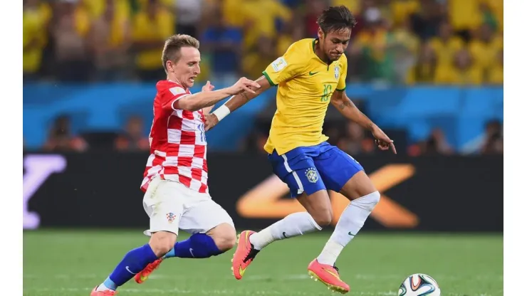 Neymar, em campo pela seleção brasileira diante da Croácia (Foto: Getty Images)
