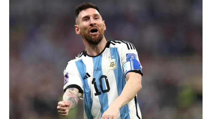 Messi comemora gol na final da Copa do Mundo (Foto: Getty Images)
