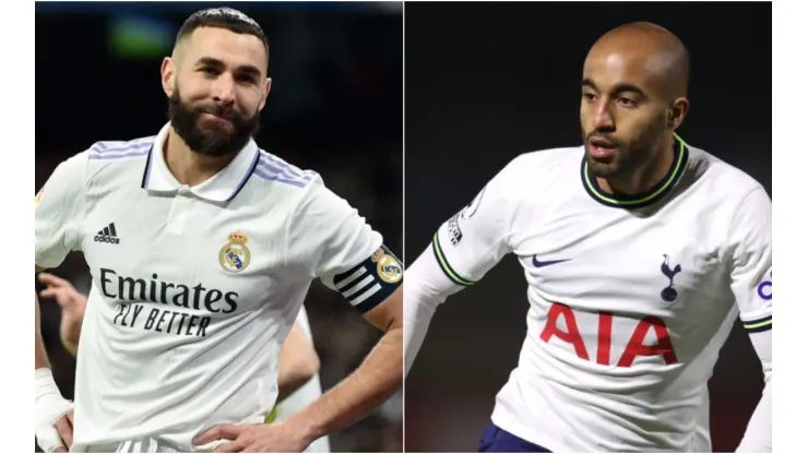 Alex Pantling/Denis Doyle/Getty Images - Benzema e Lucas Moura
