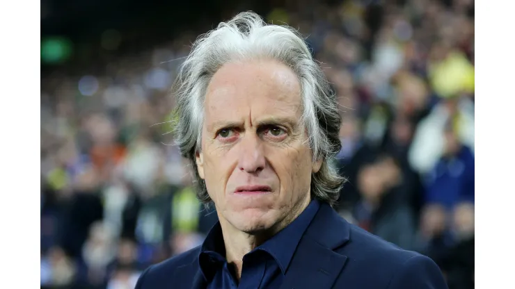 ISTANBUL, TURKEY - MARCH 16: Jorge Jesus, Head Coach of Fenerbahce, looks on prior to the UEFA Europa League round of 16 leg two match between Fenerbahce and Sevilla FC at Ulker Sukru Saracoglu Stadium on March 16, 2023 in Istanbul, Turkey. (Photo by Ahmad Mora/Getty Images)
