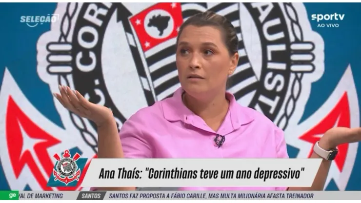 Ana Thaís Matos solta informação sobre o Corinthians. Foto: Reprodução SporTV
