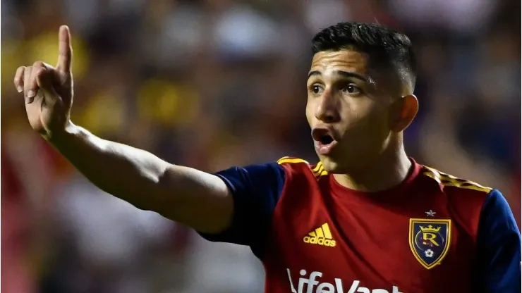  Jefferson Savarino #7 of Real Salt Lake   (Photo by Alex Goodlett/Getty Images)
