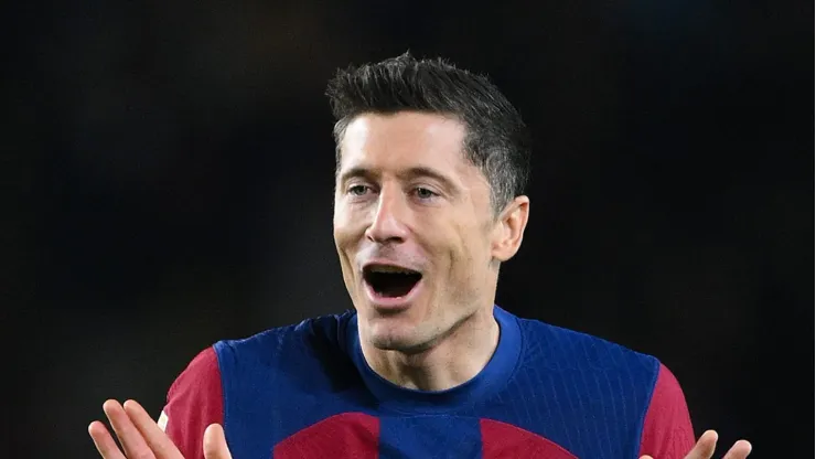 Lewandowski pelo Barcelona. Foto: David Ramos/Getty Images
