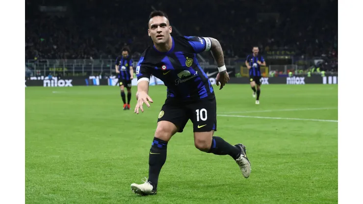 Lautaro Martínez, da Inter, em goleada no San Siro contra a Atalanta (Foto: Marco Luzzani/Getty Images)
