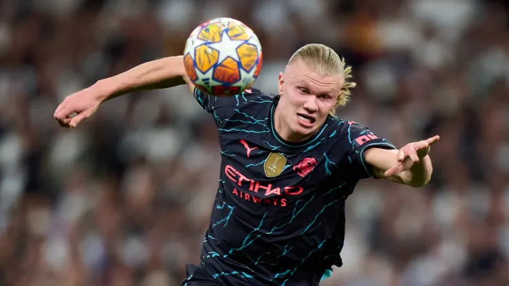 Haaland não teve boa atuação contra o Real Madrid (Foto: Angel Martinez/Getty Images)
