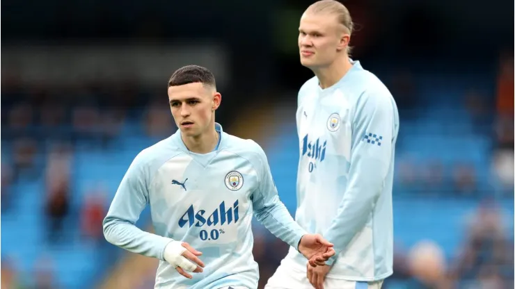 Phil Foden and Erling Haaland of Manchester City (Photo by Matt McNulty/Getty Images)
