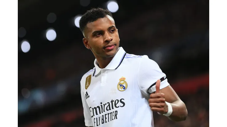 Rodrygo em ação pelo clube merengue. (Photo by Michael Regan/Getty Images)
