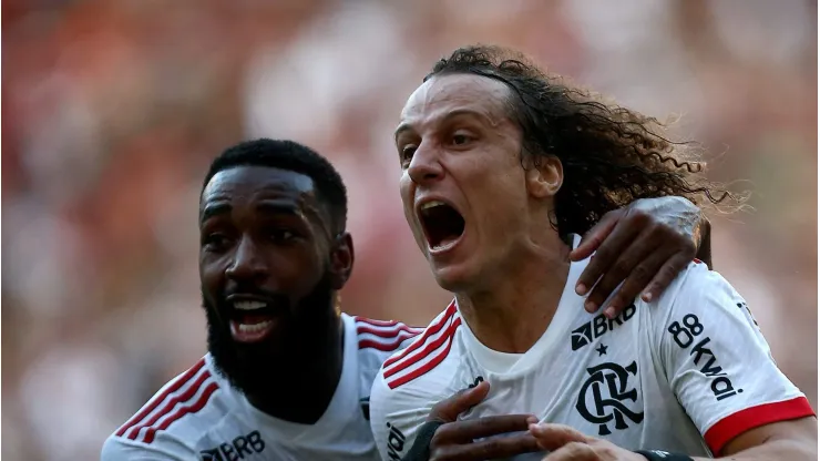 Gerson e David Luiz comemoram gol no Flamengo. Foto: Wagner Meier/Getty Images
