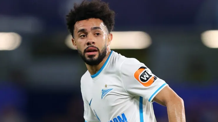 LONDON, ENGLAND - SEPTEMBER 14: Claudinho of Zenit Saint Petersburg during the UEFA Champions League group H match between Chelsea FC and Zenit St. Petersburg at Stamford Bridge on September 14, 2021 in London, England. (Photo by Catherine Ivill/Getty Images)
