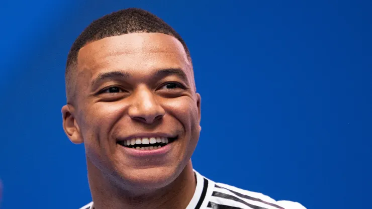 Mbappé em sua apresentação no Real Madrid
