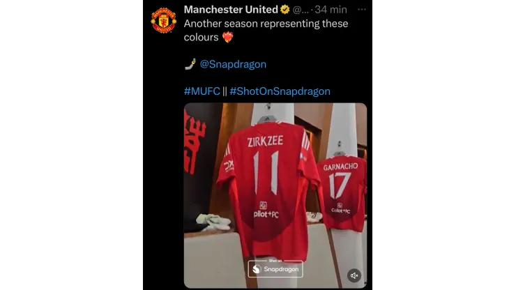 Divulgação X/Manchester United