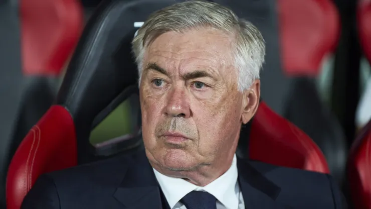 Carlo Ancelotti, treinador do Real Madrid contra o Mallorca  (Photo by Rafa Babot/Getty Images)
