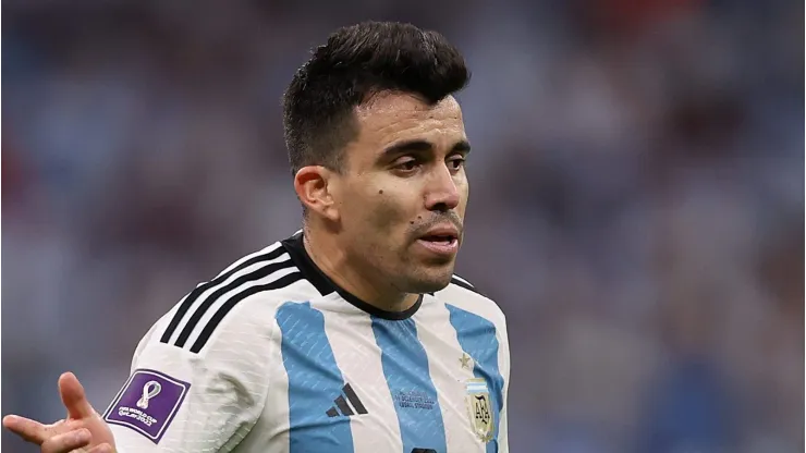 Marcos Acuña, da Argentina, reage durante a Copa do Mundo FIFA Qatar 2022. (Foto: Julian Finney/Getty Images)
