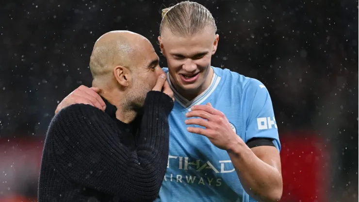 Pep Guardiola e Haaland pelo Manchester City (Photo by Michael Regan/Getty Images)
