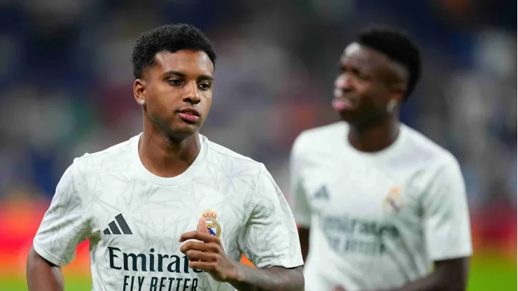 Rodrygo ao lado de Vini Jr no Real Madrid
