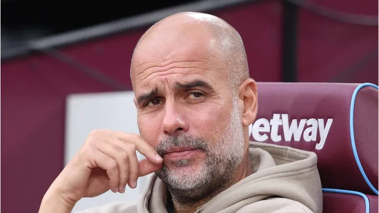 Treinador do Manchester City, Pep Guardiola, durante a partida da Premier League no London Stadium, em Londres. (Foto: Paul Terry / Sportimage)
