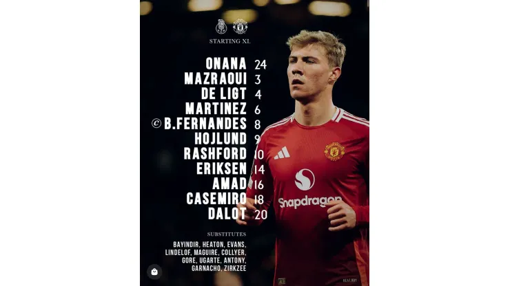 Divulgação Manchester United / Instagram