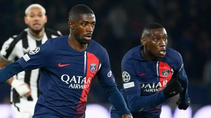 Ousmane Dembele e  Randal Kolo Muani do PSG. FOTO: IMAGO / Le Pictorium
