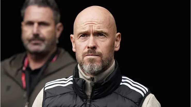 Jogador do Manchester United parece insatisfeito após atitude de ten Hag. Foto:<br />
IMAGO / Sportimage
