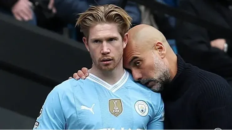 De Bruyne e Pep Guardiola no Manchester City. foto: IMAGO / Action Plus
