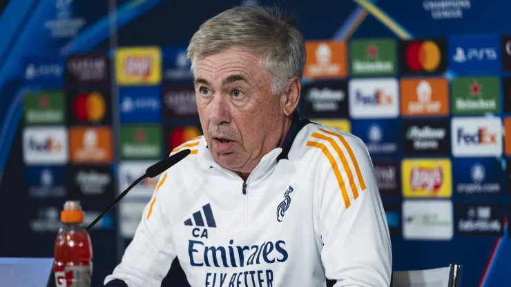 Carlo Ancelotti em entrevista no Real Madrid.
