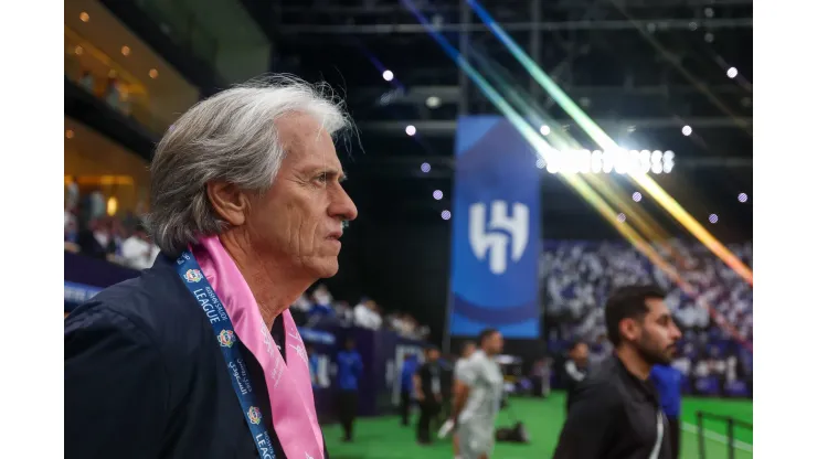 RIYADH, SAUDI ARABIA - OCTOBER 26: Jorge Jesus coach of Al Hilal looks on during the Saudi Pro League match between  Al Hilal and Al Taawoun at Kingdom Arena on October 26, 2024 in Riyadh, Saudi Arabia.  (Photo by Yasser Bakhsh/Getty Images)
