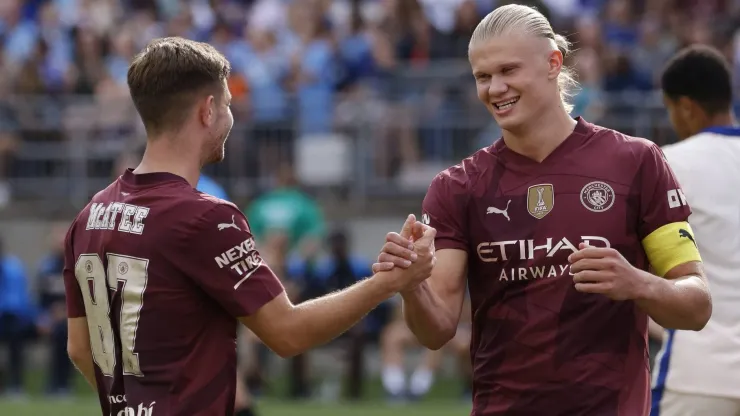 Haaland e McAtee, pelo Manchester City. foto:<br />
IMAGO / Icon Sportswire
