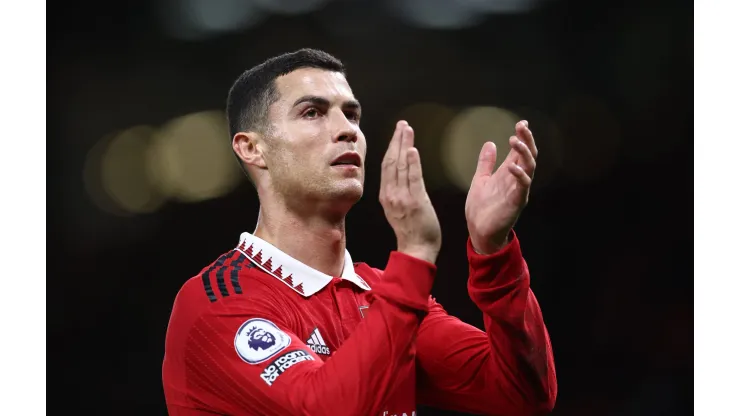 Manchester, England, 30th October 2022. Cristiano Ronaldo of Manchester United, ManU applauds the fans during the Premier League match at Old Trafford, Manchester. Picture credit should read: Darren Staples / Sportimage EDITORIAL USE ONLY. No use with unauthorised audio, video, data, fixture lists, club/league logos or live services. Online in-match use limited to 120 images, no video emulation. No use in betting, games or single club/league/player publications. SPI-1999-0054
