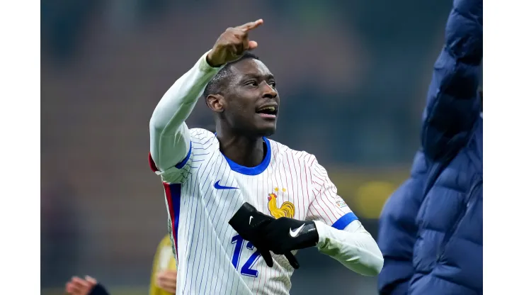 Italy v France - UEFA Nations League 2024 Randal Kolo Muani of France celebrates the victory at the end of the UEFA Nations League 2024/25 League A Group 2 match between Italy and France at Stadio Giuseppe Meazza on November 17, 2024 in Milan, Italy. Milan Stadio Giuseppe Meazza Milan Italy Copyright: xGiuseppexMaffiax NationsLeague_Italy-France_171124_DSC7923
