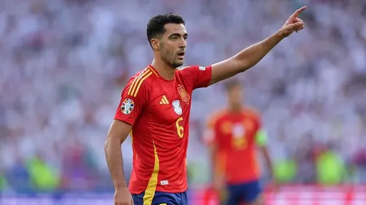 Mikel Merino em ação pela Espanha na Euro 2024. Foto: Getty Images
