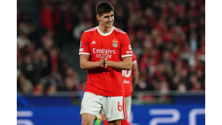 LISBON, PORTUGAL - MARCH 7:  Antonio Silva of SL Benfica during the Round of 16 Second Leg - UEFA Champions League match between SL Benfica and Club Brugge KV at Estadio da Luz on March 7, 2023 in Lisbon, Portugal.  (Photo by Gualter Fatia/Getty Images)
