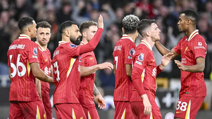 Liverpool festeja vitória contra o Wolverhampton. Foto: Imago
