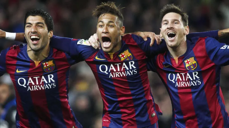 Messi, Suárez e Neymar. A famosa MSN! Foto: Imago
