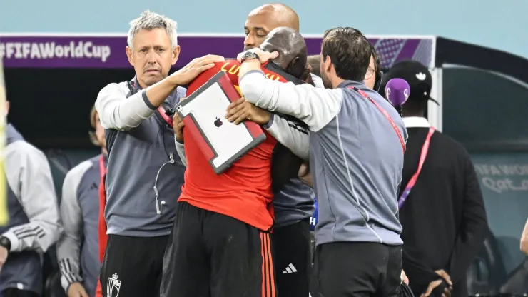 Lukaku desabou após o Bélgica x Croácia no Mundial 2022. Foto: Imago.
