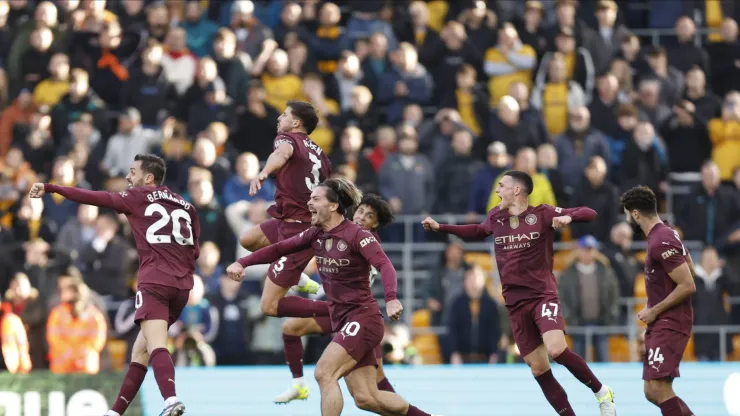 Manchester City festeja vitória frente ao Wolverhampton. Foto: Imago
