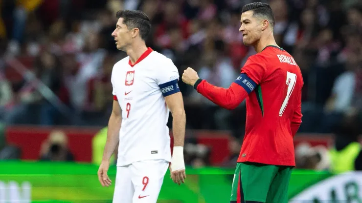 Lewandowski e Cristiano Ronaldo em Portugal x Polónia na Nations League. Foto: Imago
