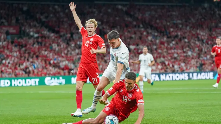  Bah e Hjulmand representam a Seleção da Dinamarca. Foto: Imago.
