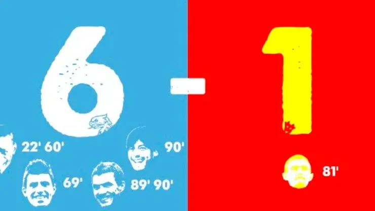 Manchester City Manchester United 6-1 Premier League Derby October 23, 2011 Old Trafford Balotelli Aguero Dzeko Silva Fletcher
