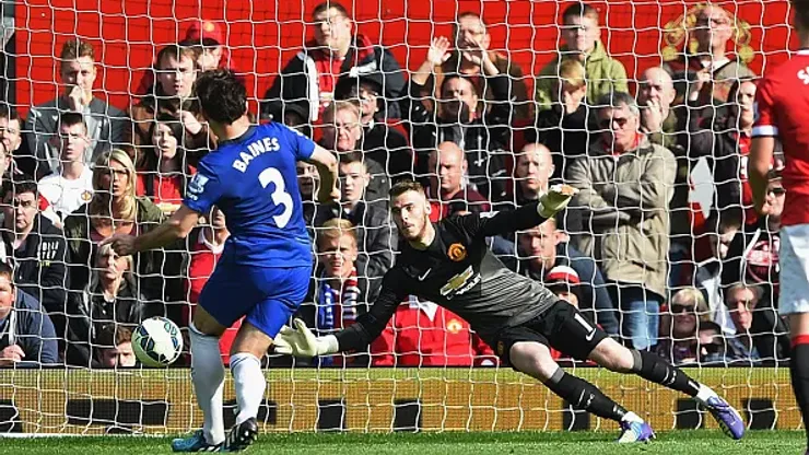 during the Barclays Premier League match between Manchester United and Everton at Old Trafford on October 5, 2014 in Manchester, England.

