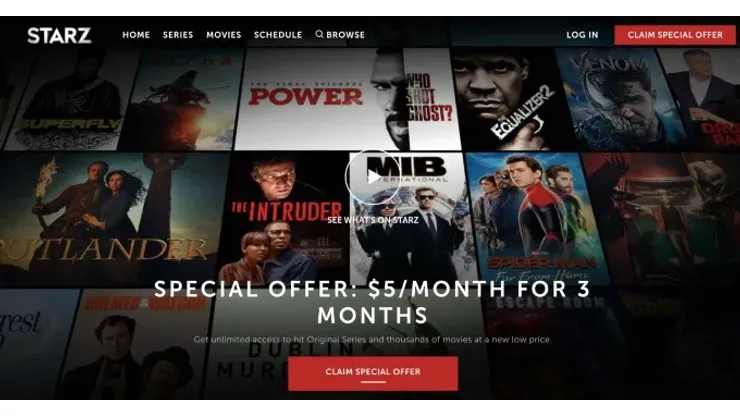 Starz shop movie list