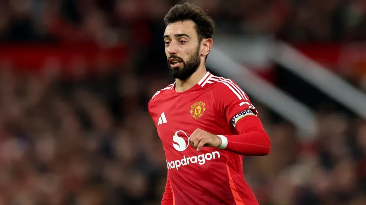 Manchester United's Bruno Fernandes during a match.
