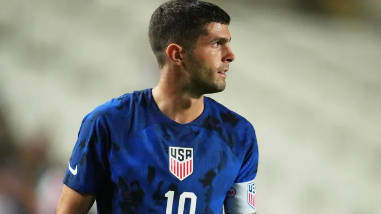 Christian Pulisic reacts during a match with the USMNT.
