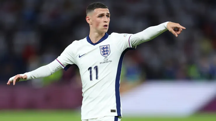 Phil Foden of England during the UEFA EURO 2024 final match between Spain and England.
