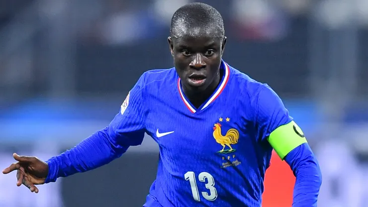 N'Golo Kante of France controls the ball during a UEFA Nations League 2024/25 game.
